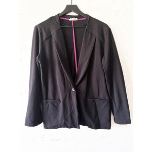 Two by Vince Camuto Black Knit One-Button Blazer Jacket | Size M